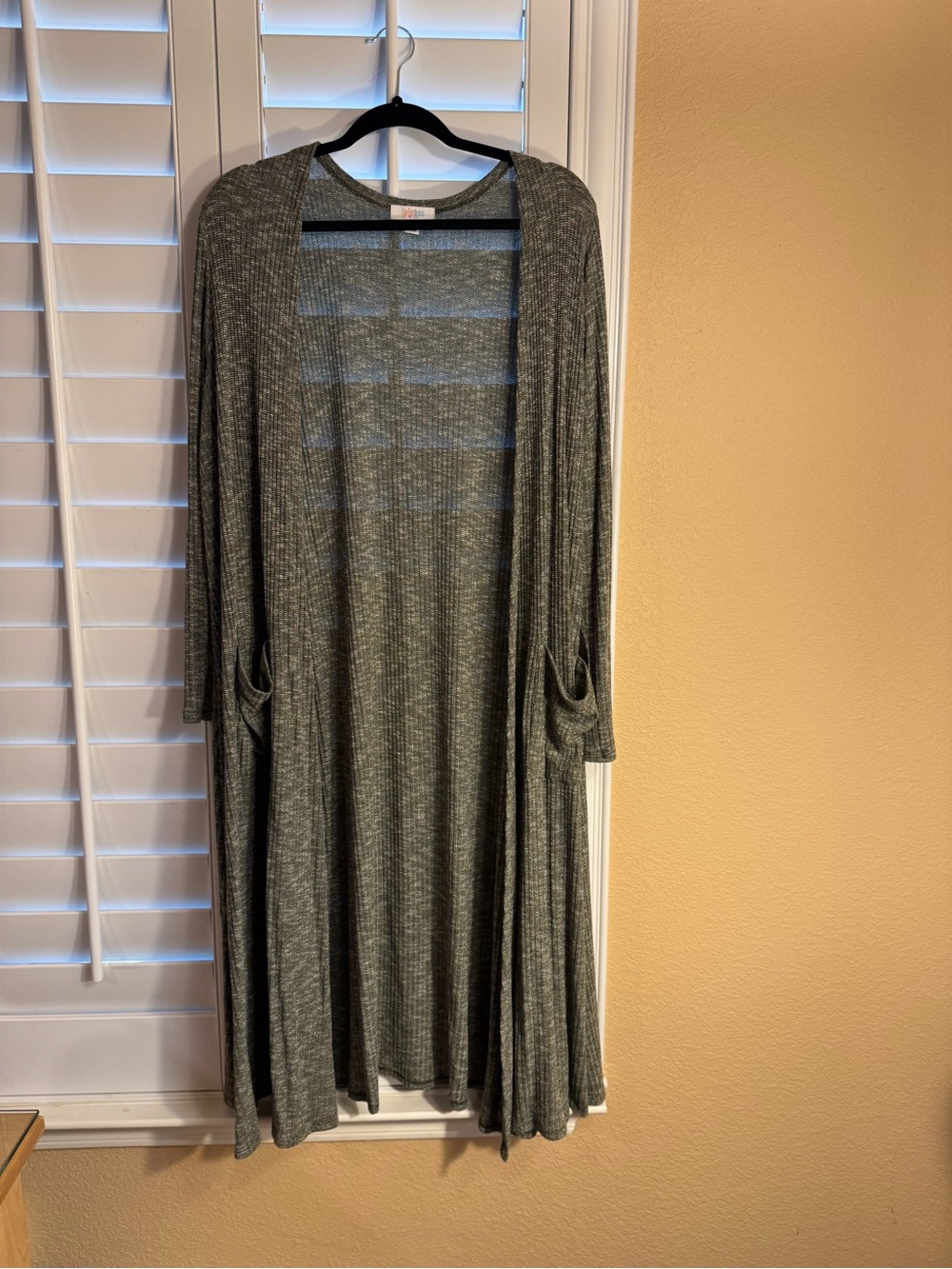 LuLaRoe Heather Green Ribbed Open Sarah Cardigan
